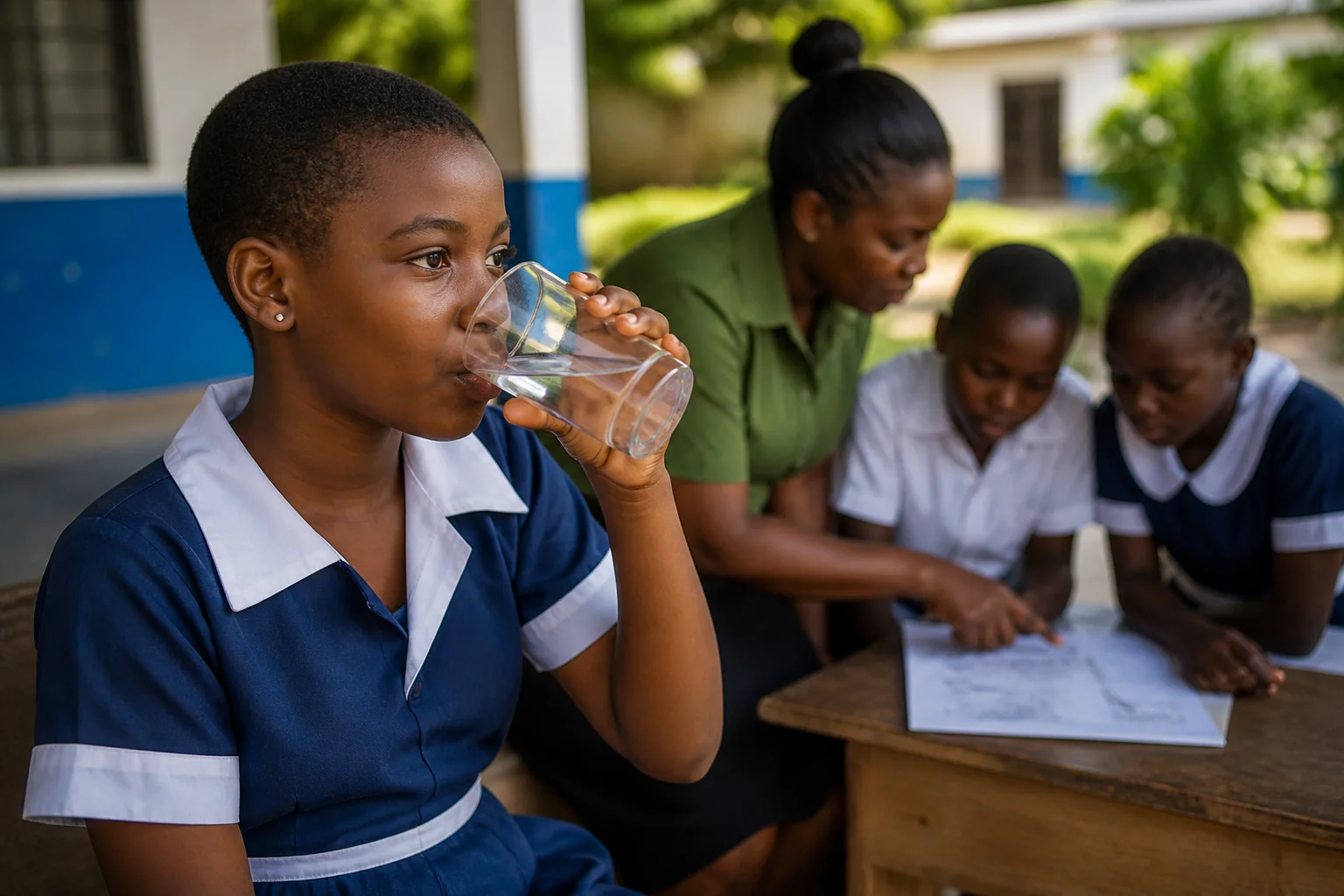 A student participating in an environmental health learning session