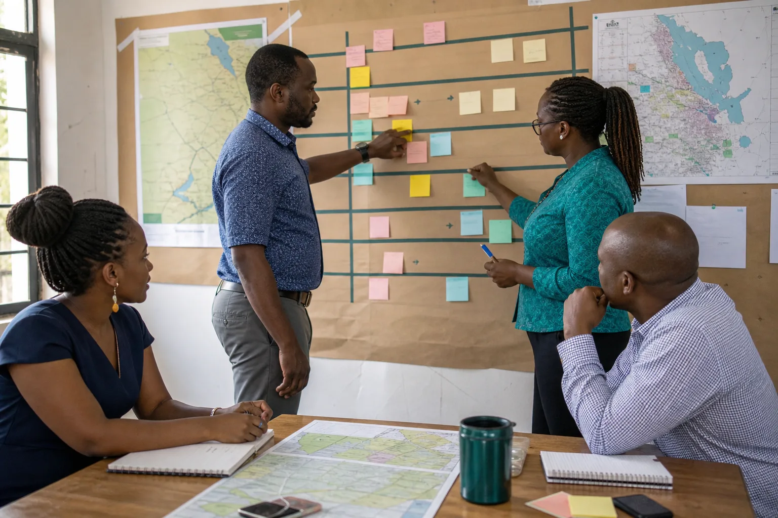 A multidisciplinary public-health team developing a structured community project plan